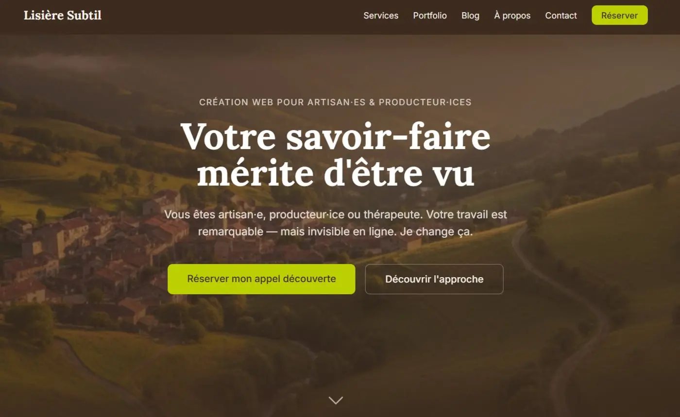 Capture du site Lisière Subtil