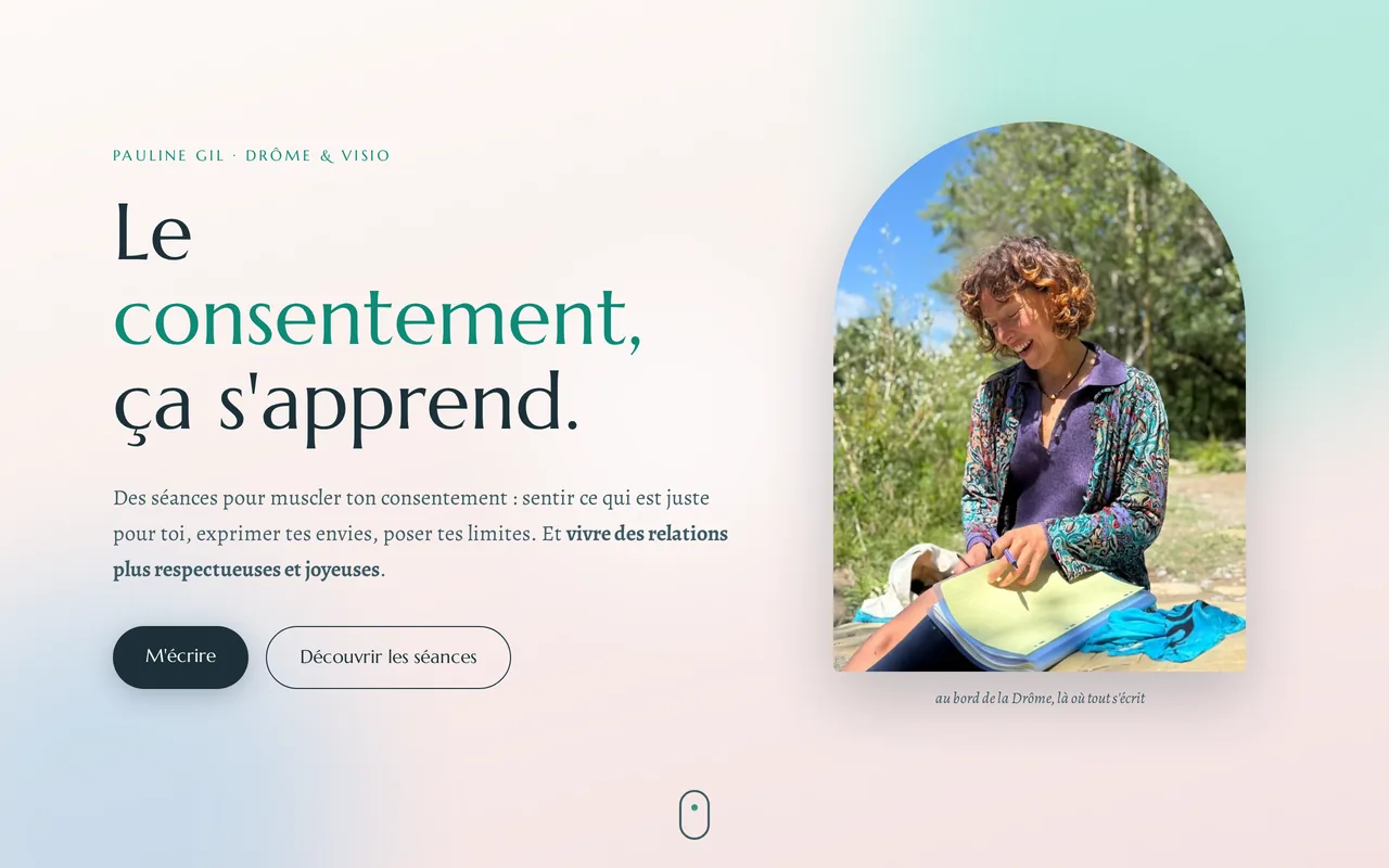 Capture du site de Pauline Gil
